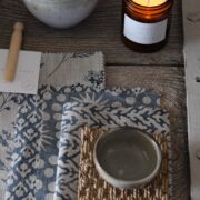 Midi Wild Grasses & Cow Parsley ~ Mussel Blues on Dune Linen - Image 2