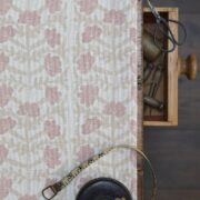 Antibes Grande Damask Pinks Positive on Double Cream Linen NEW - Image 5