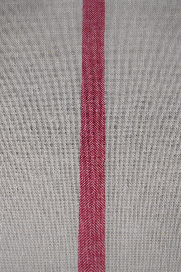 The Capri Stripe ~ Mia's Red on Grainsack Linen