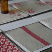 The Capri Stripe ~ Mia's Red on Grainsack Linen - Image 2