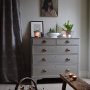 Hand Embroidered French Knot Cow Parsley on French Gray Linen IN STOCK NEXT DAY - Image 3