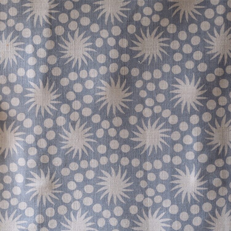 Sundance Large Weathered Blue Blotch on Cream Linen