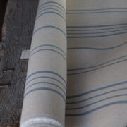 French Ticking ~ Old Blue on Smart Cream Herringbone - Image 2
