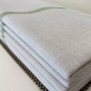 The Capri Stripe ~ Faded Basil on Grainsack Linen - Image 4