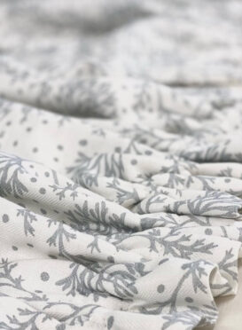 Fidra ~ Rain on Luxurious White Herringbone Linen