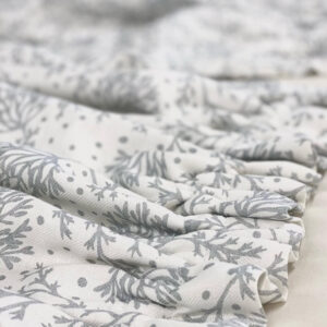 Fidra ~ Rain on Luxurious White Herringbone Linen
