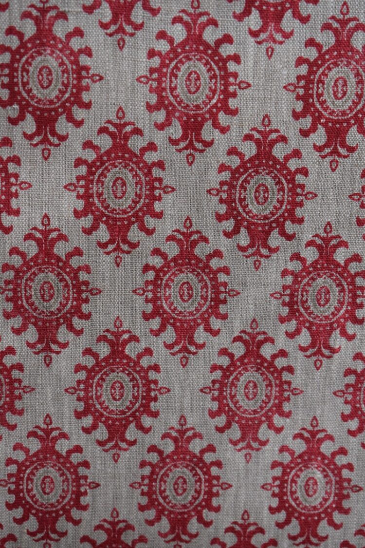 Ikat ~ Henna and Dark Red