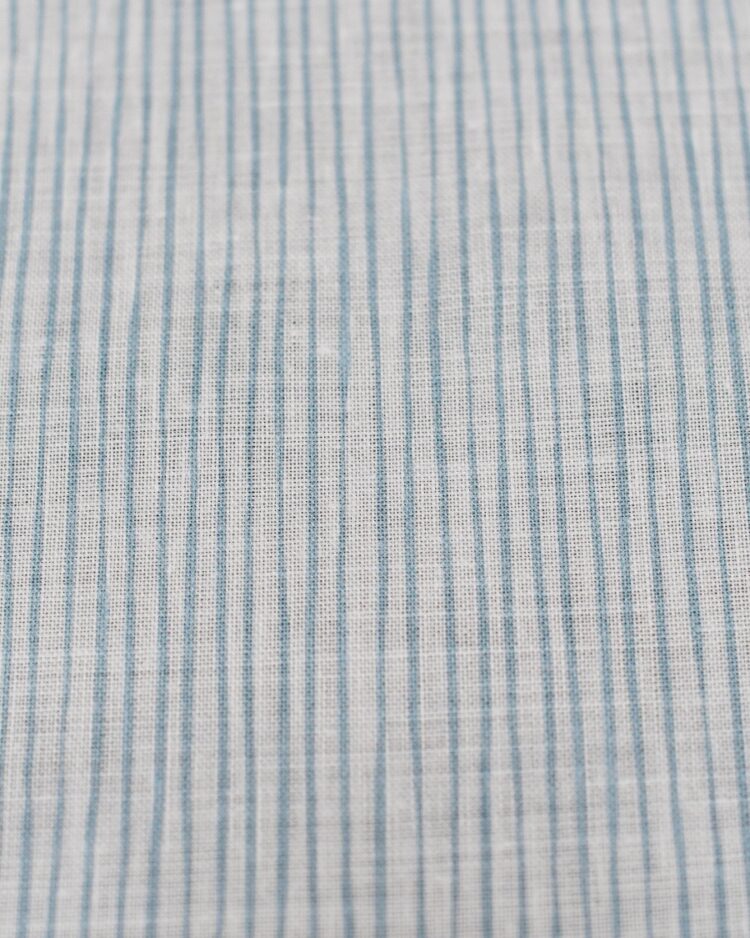 Bamboo ~ Cornish Blue on Oyster White Linen