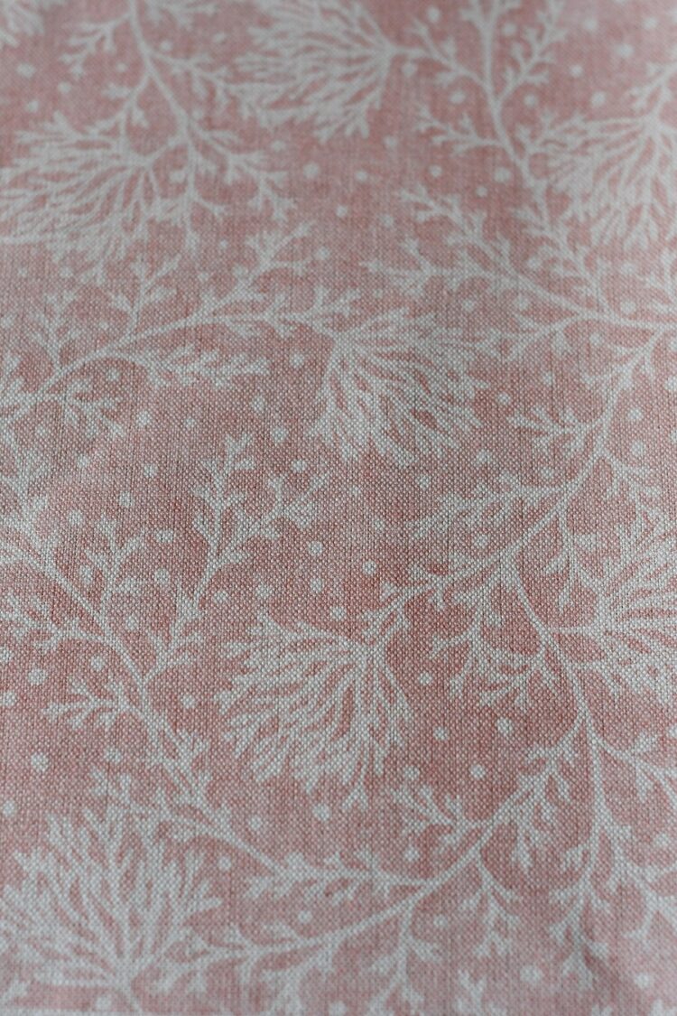 Fidra ~ In Beautiful Coral on Cream Linen *