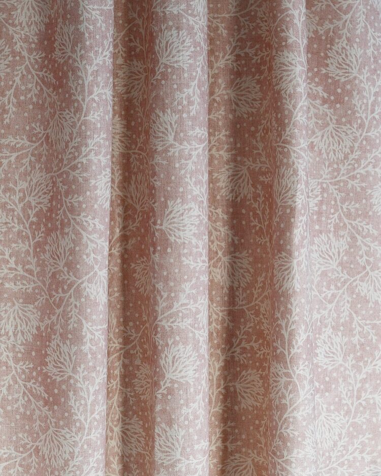 Fidra ~ In Mulberry Pink Blotch on Cream Linen *