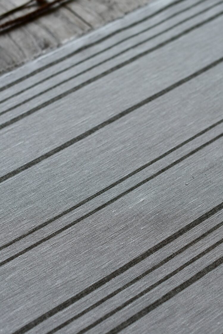 French Ticking ~ Heath on Dune Linen