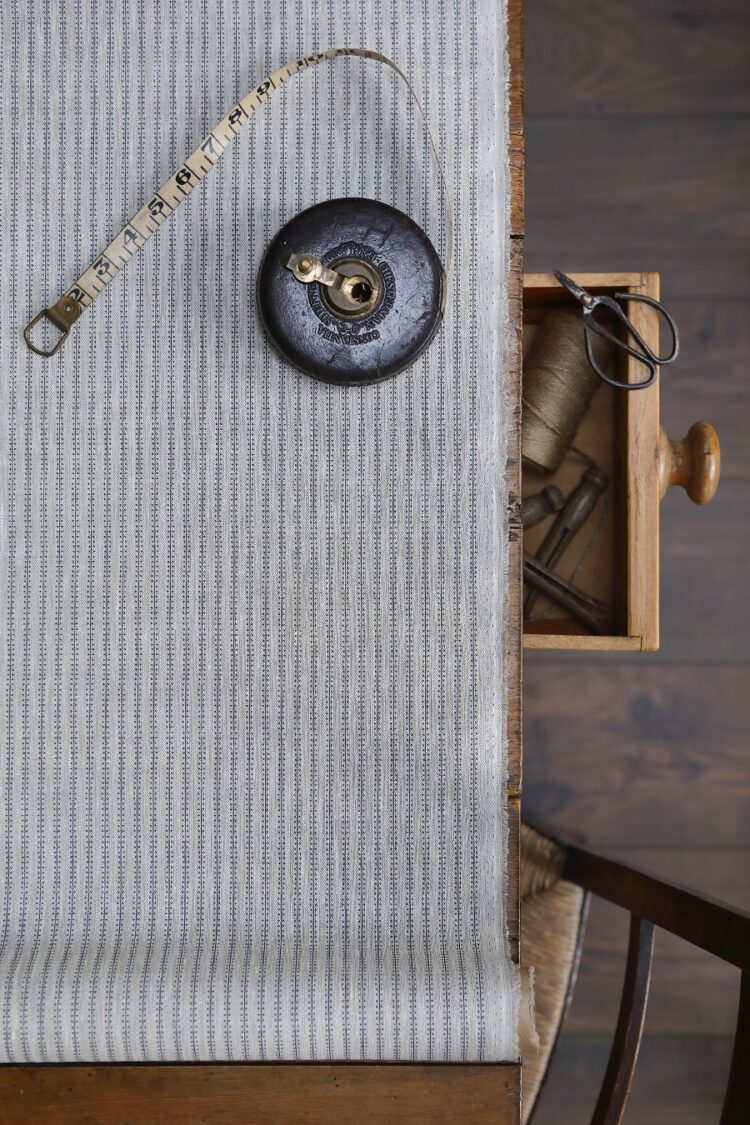 Poppy Seed Stripe Mussel on Dune Linen