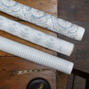 Tuk Rain on White Luxurious Herringbone Linen - Image 2