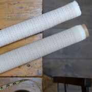 Bobble Stripe Old Blue on Ivory Linen {Blue Balls) - Image 2