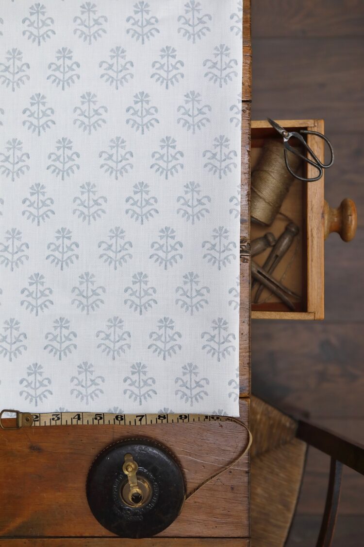 Tuk Rain on White Luxurious Herringbone Linen