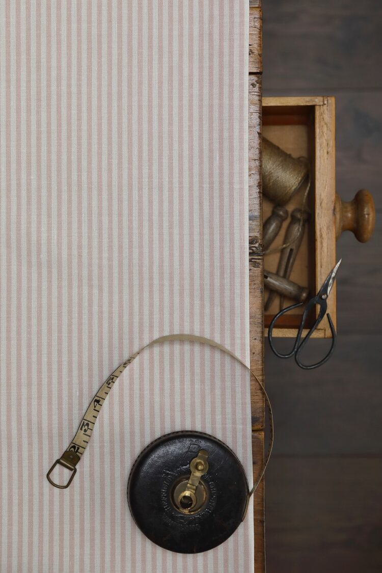Eva Stripe ~ Antique Dusty Pink on Cream *