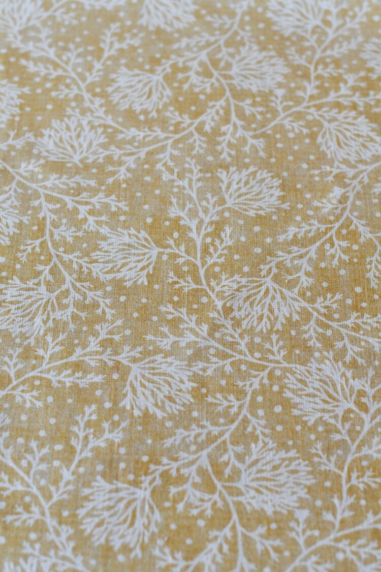 Fidra ~ Cornfield Yellow Blotch on Cream Linen