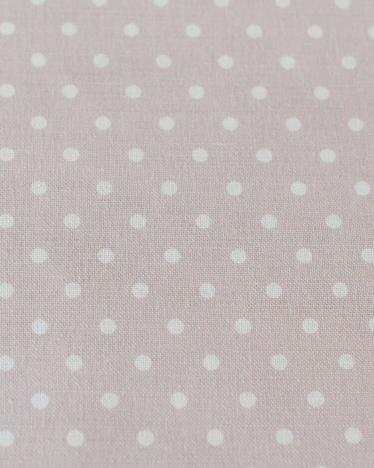 Polka ~ Pale Pink Icing on White Linen Union