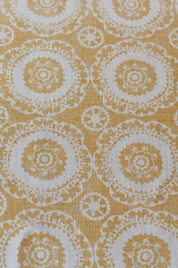 Suzanni Cornfield Yellow Blotch on Cream Linen