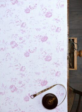 Charlotte Grande  II ~ Soft Pinks on White Linen ON SALE