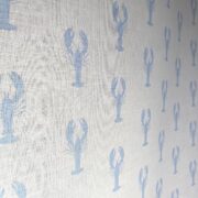 The Lobster Pot ~ Pale Blue on White Linen Union - Image 2