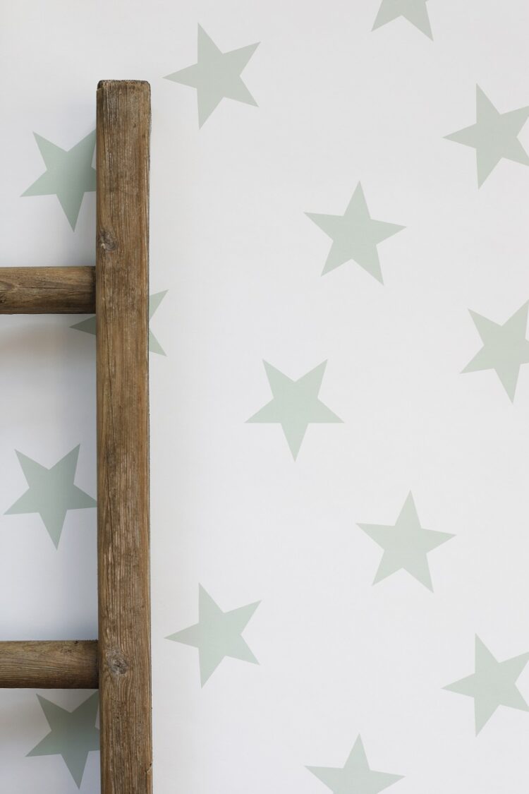 Stars in Space Soft Green Wallpaper