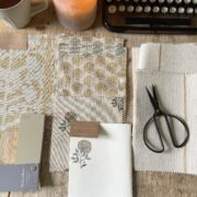 Flint Stripe ~ Gorse on Chunky Grainsack Linen - Image 3