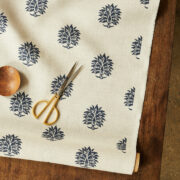 Sameera Large Inky Blue on Stone Linen - Image 4