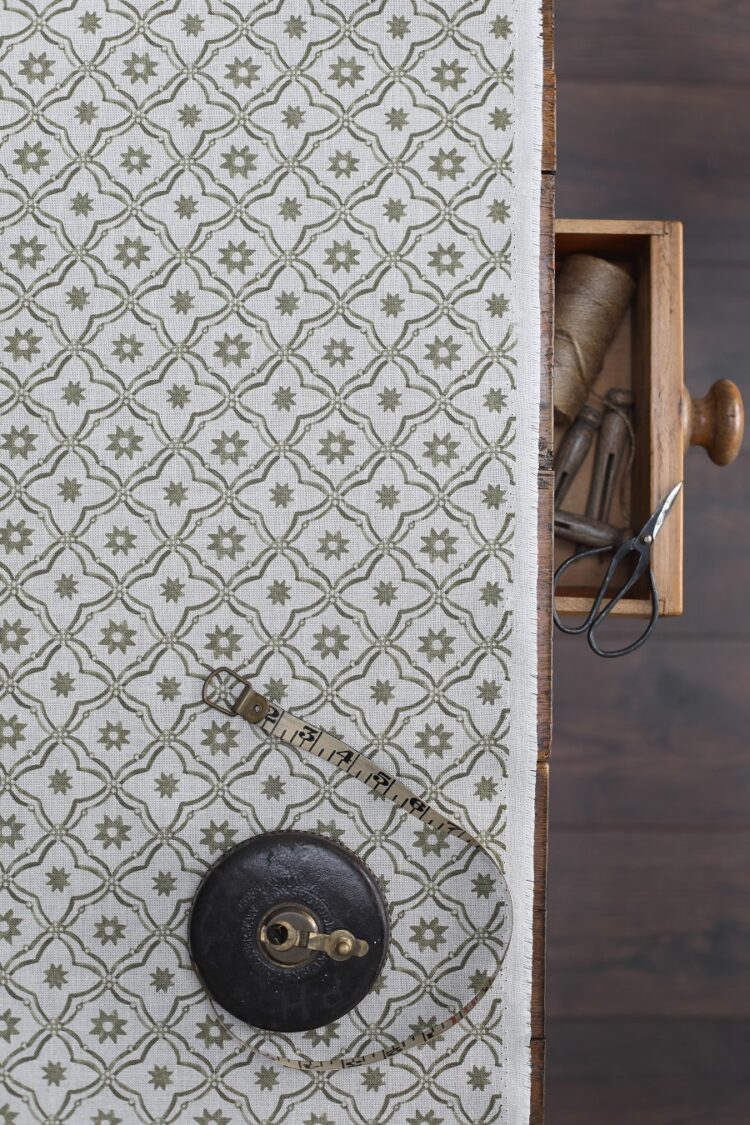 Bolonia Olive on Stone Linen