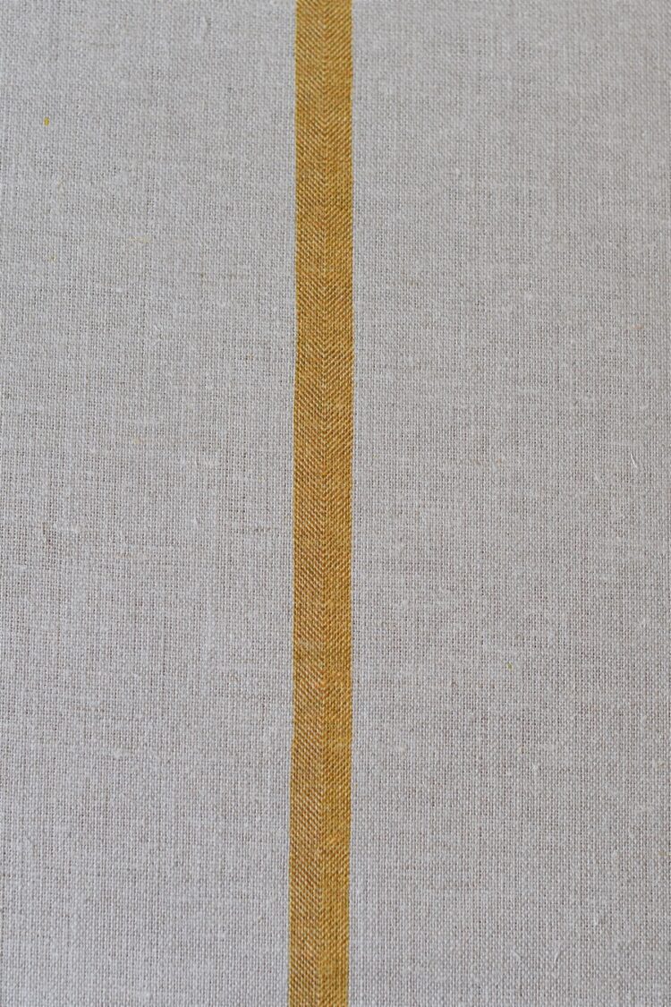 The Capri Stripe ~ Mustard on Grainsack Linen