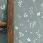 Sundance II colour Large Stone Blue and Chalk Pink Dots on Stone Linen - Image 3