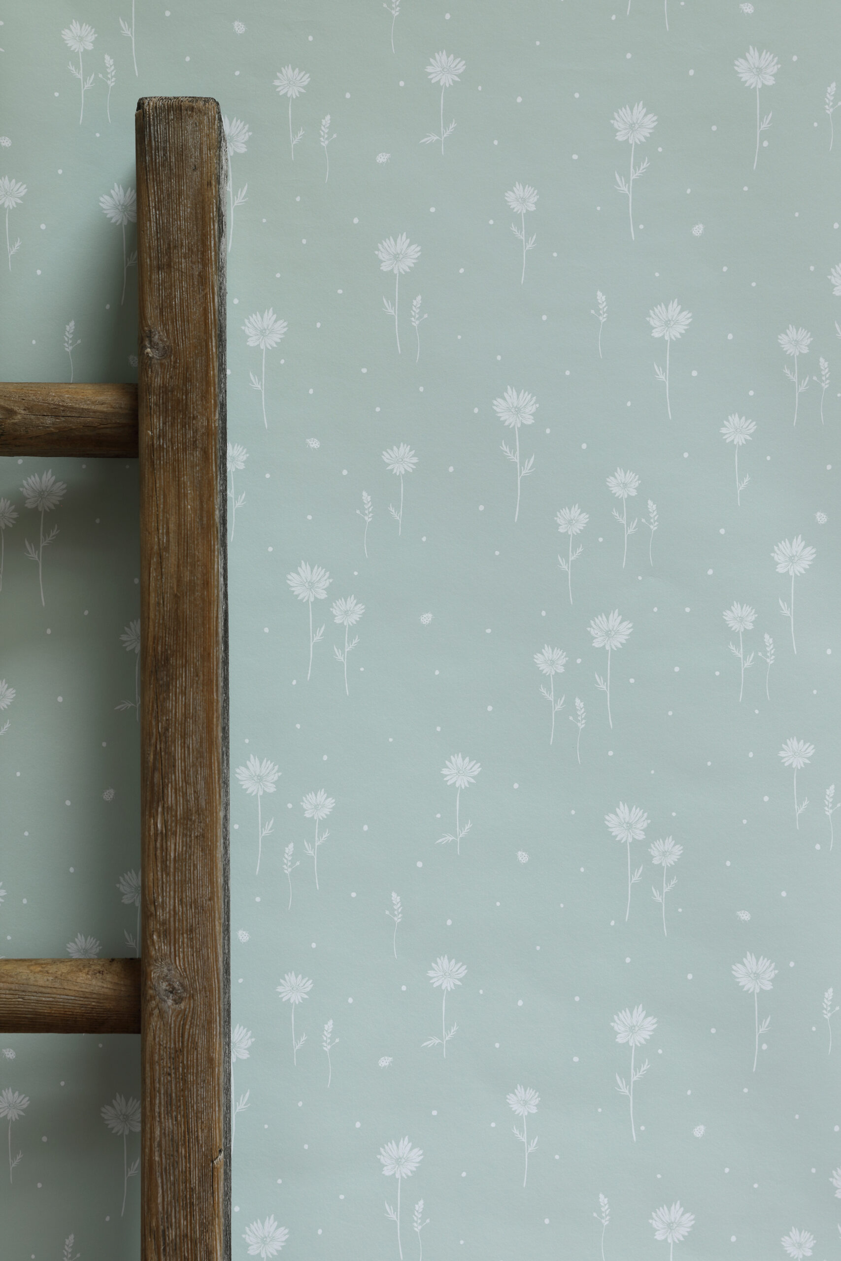 Lady Daisy Wallpaper Soft French Green - Peony & Sage