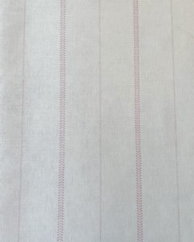 Indi Stripe Blush Pink on New White Linen