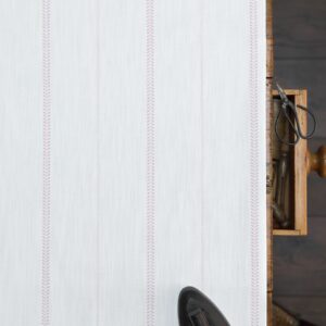 Indi Stripe Blush Pink on Chunky White Linen Union