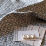 Bolonia Weathered Blue Blotch on Chunky Linen - Image 2