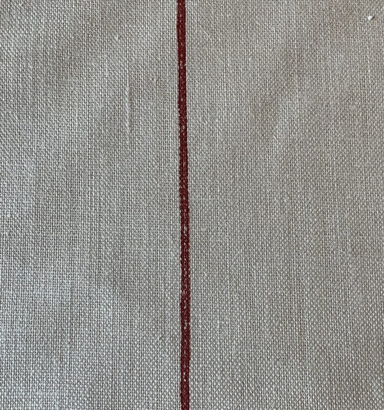 Flint Stripe ~ Earth on Chunky Grainsack Linen