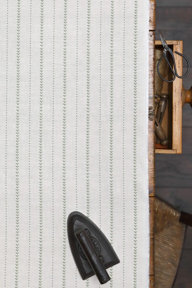 Napoli Stripe Sage Green on Cream