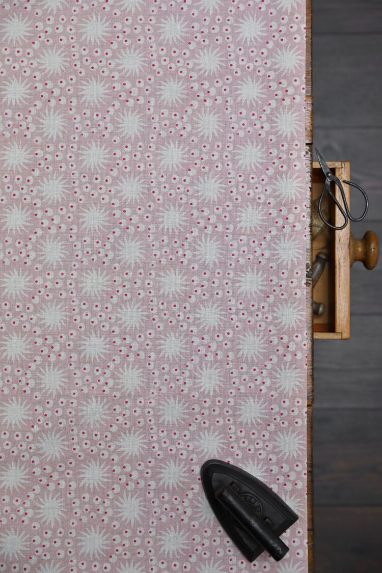 Sundance II colour Large Chalk Pink and Winterberry on Stone Linen