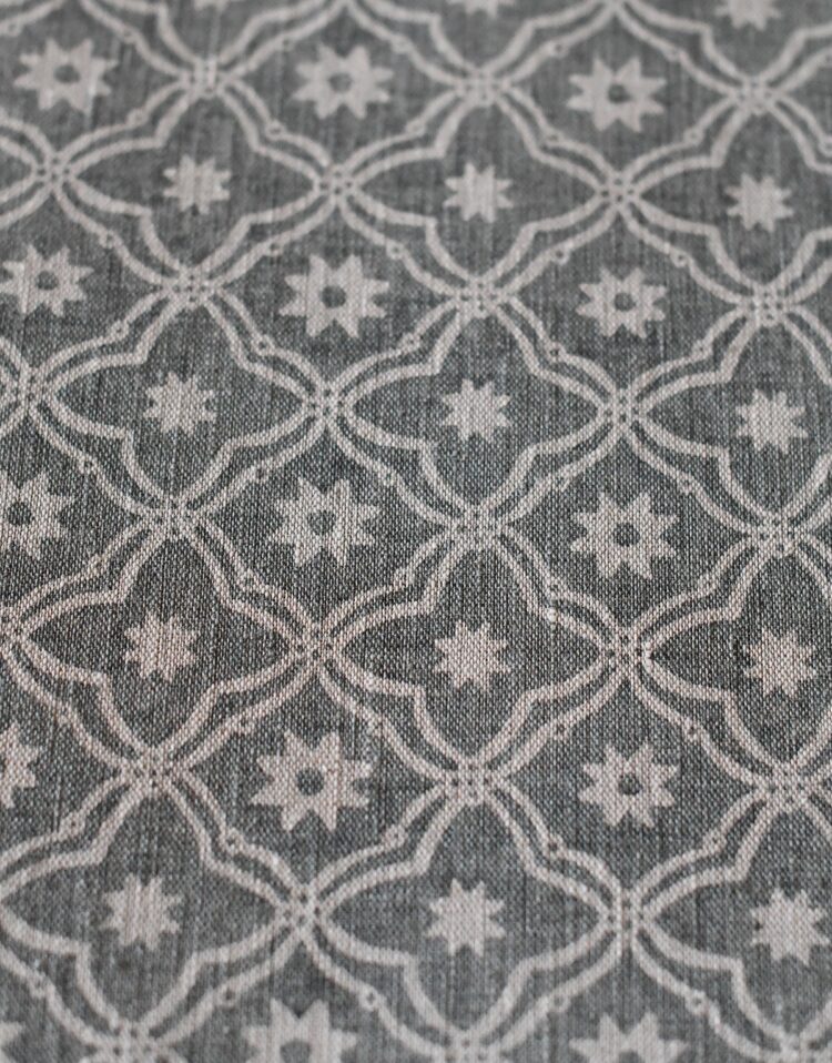 Bolonia Driftwood Grey Blotch on Dune Linen