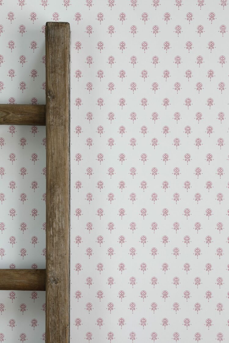 Ottillie Wallpaper Ruby on Cream