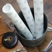 Riad Wallpaper Teal on Cream - Image 2