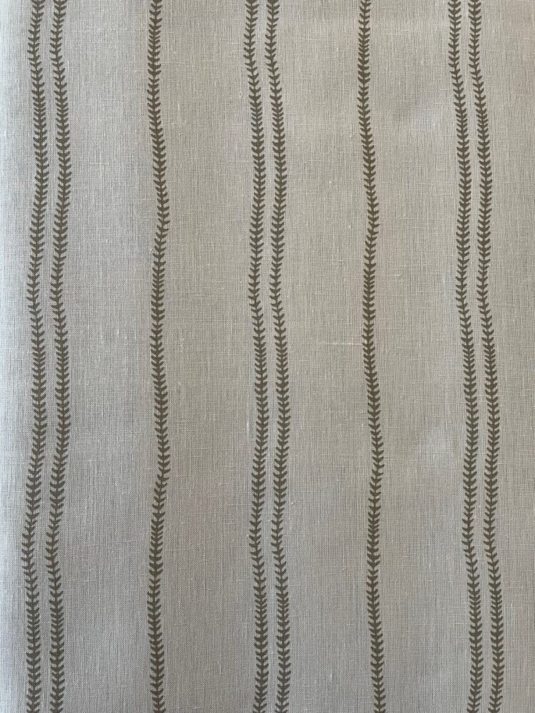Thistle Stripe Double & Single Stripe Henna on Ivory Linen