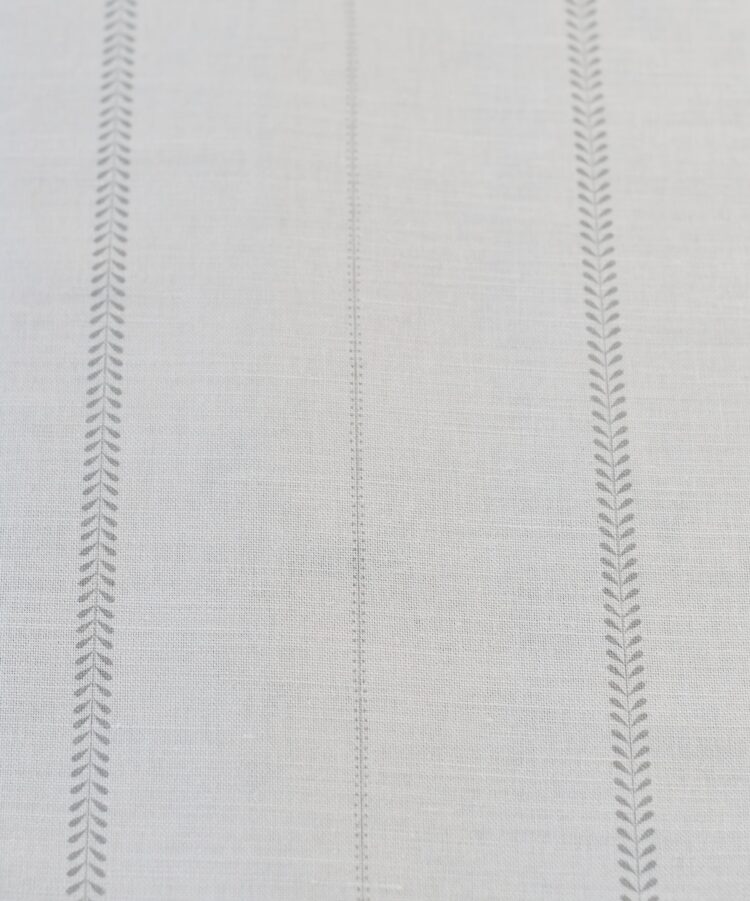 Indi Stripe Swedish Grey on New White Linen