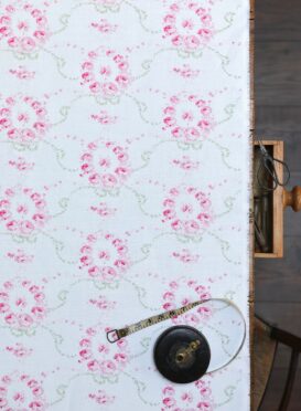 Mathilde ~ Summer Fruit on NEW White Linen SALE Was £85.00 now £55.00