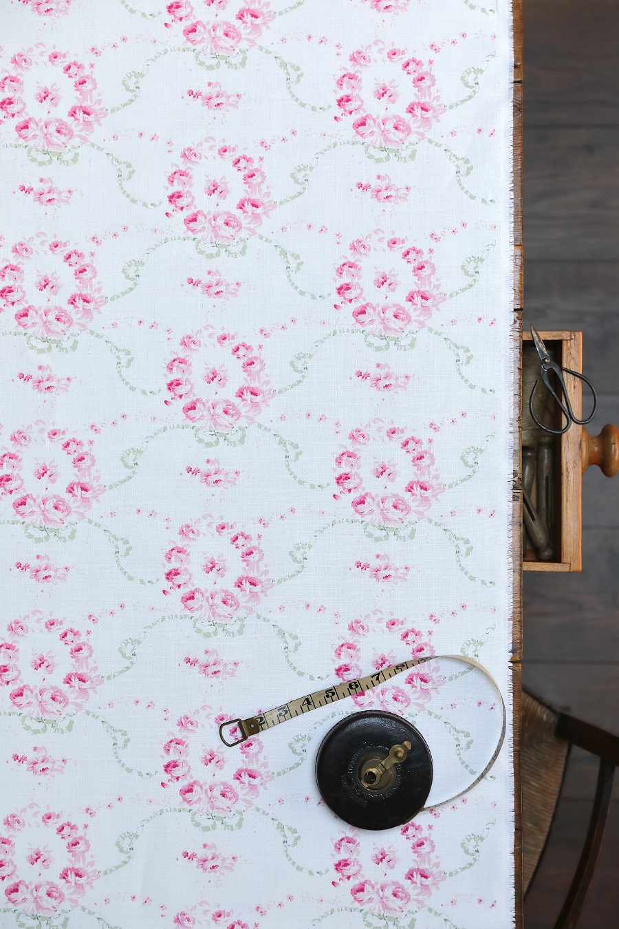 Mathilde ~ Summer Fruit on NEW White Linen SALE Was £85.00 now £55.00