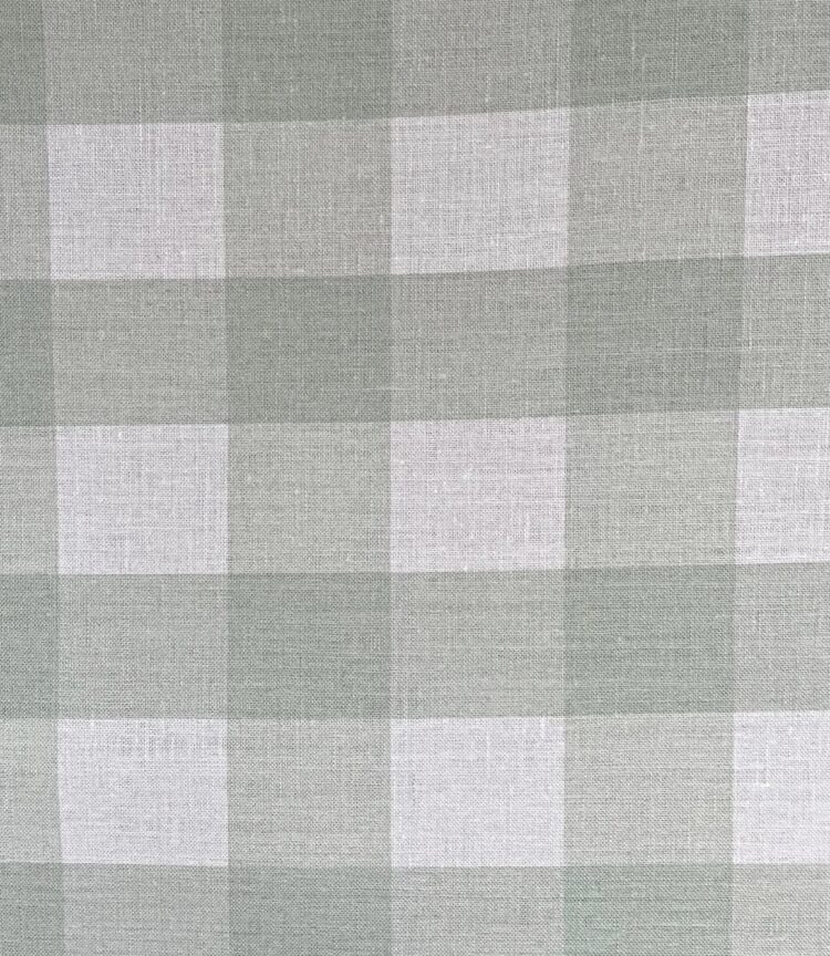 Check Large or Small ~ Soft Sagey Greens on Ivory or Cream Linen