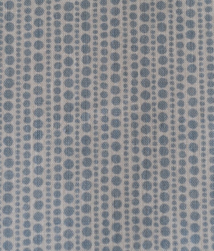 Bobble Stripe Old Blue on Ivory Linen {Blue Balls)