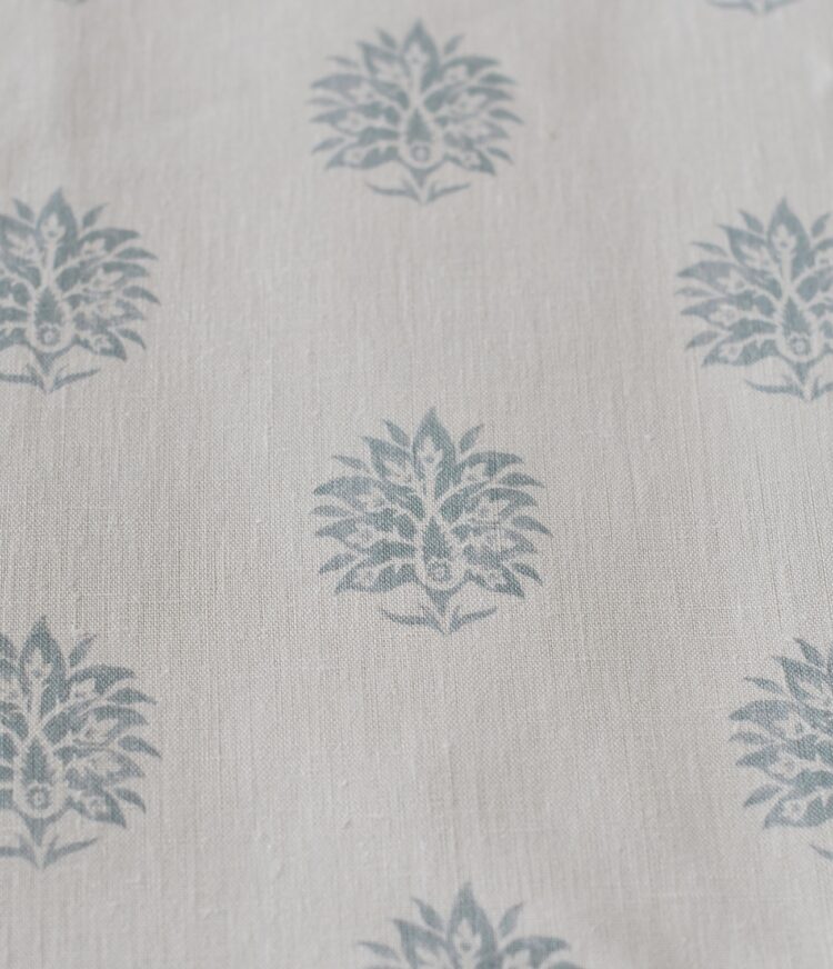 Sameera Parma Blue on Ivory Linen