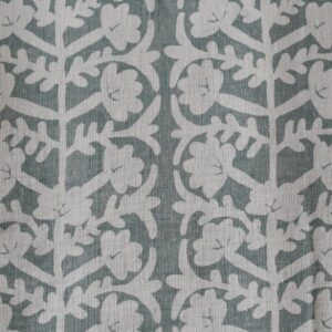 Antibes Grande Eucalyptus Green Blotch on Ivory Linen