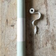 Bateau Broadstripe Vertical 6 inch on Cream Recycled Cotton ~ Sage Green - Image 3